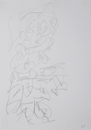 Grafito sobre papel blanco