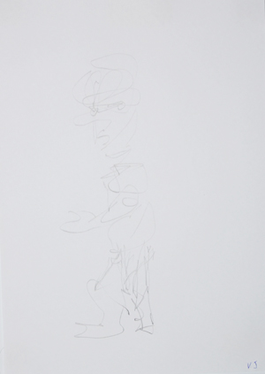 Grafito sobre papel blanco