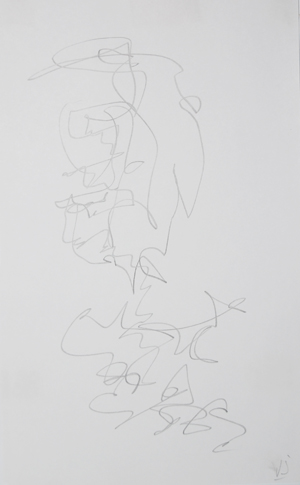 Grafito sobre papel blanco