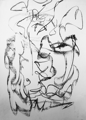Es lo que ves. Carbonilla sobre papel blanco - 0,60 x 0,80 m