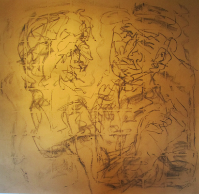 Baile de tango 2. carbonilla sobre papel ilustración - 1,20 x 1,40 m