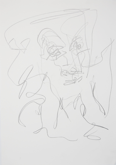 Grafito sobre papel blanco