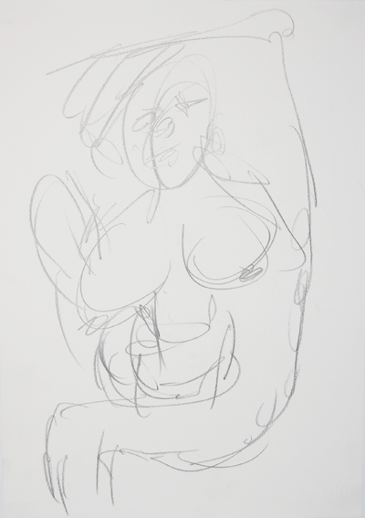 Grafito sobre papel blanco