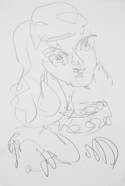 Grafito sobre papel blanco