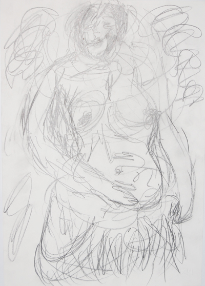 Grafito sobre papel blanco