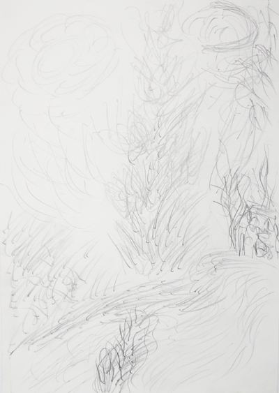 Grafito sobre papel blanco